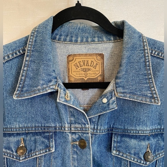 Vintage Nevada Denim Jean Jacket Medium Wash  Girls XLG 14/16 - Picture 3 of 12